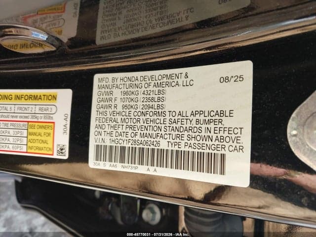 2025 HONDA ACCORD LX 9