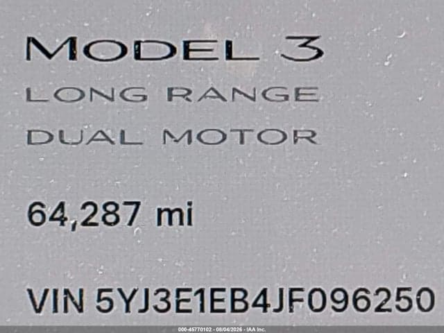 2018 TESLA MODEL 3 LONG RANGE/PERFORMANCE 14