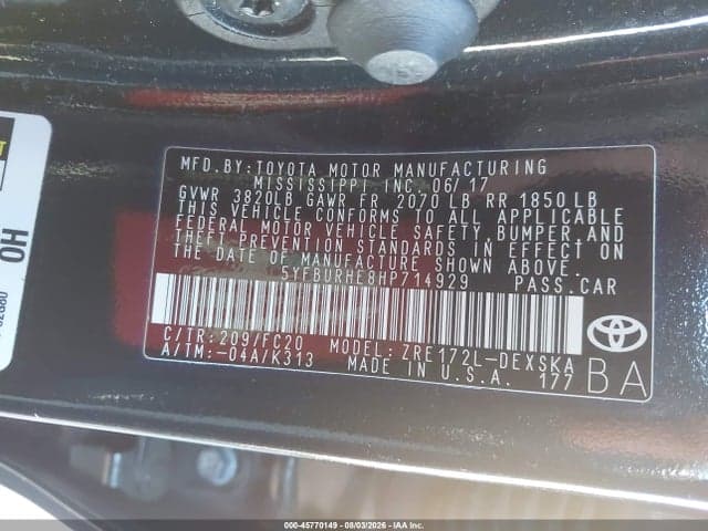 2017 TOYOTA COROLLA SE 9