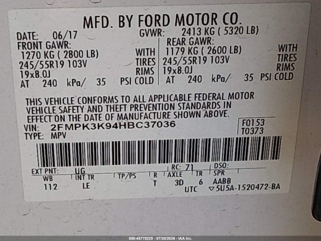 2017 FORD EDGE TITANIUM 9
