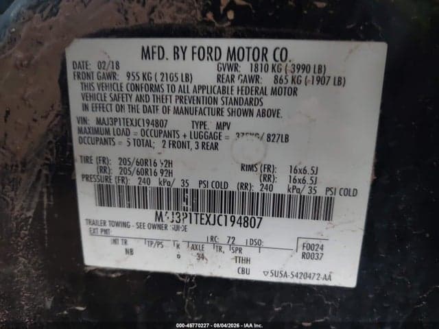 2018 FORD ECOSPORT SE 9