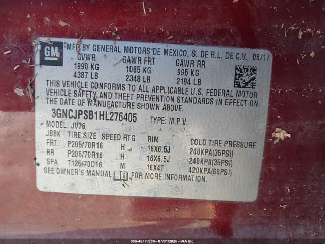 2017 CHEVROLET TRAX LT 9
