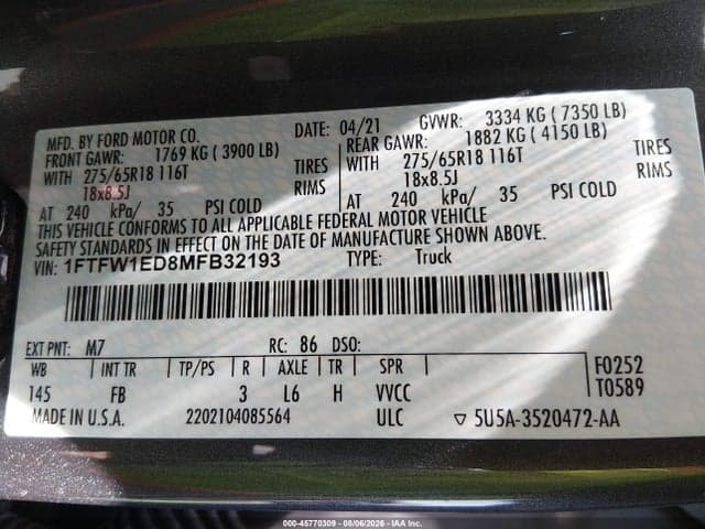 2021 FORD F-150 XLT 9