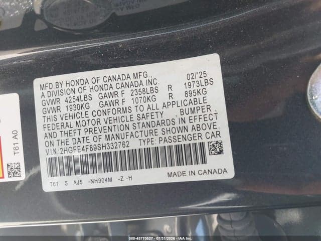 2025 HONDA CIVIC HYBRID SPORT/SPORT TOURING 9