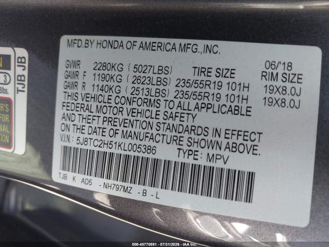 2019 ACURA RDX TECHNOLOGY PACKAGE 9