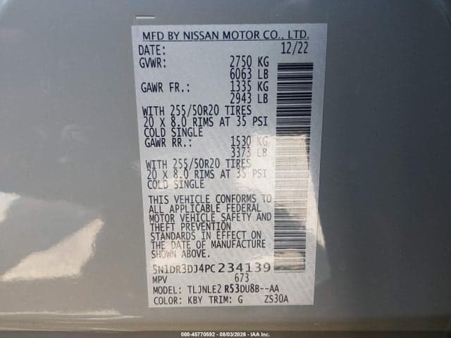 2023 NISSAN PATHFINDER PLATINUM 9