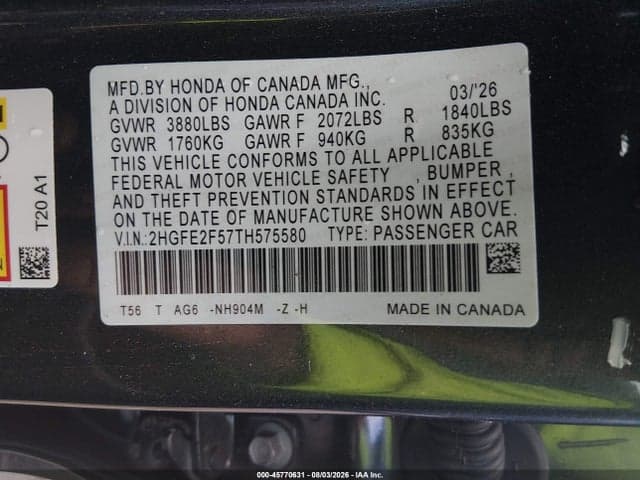 2026 HONDA CIVIC SPORT 9