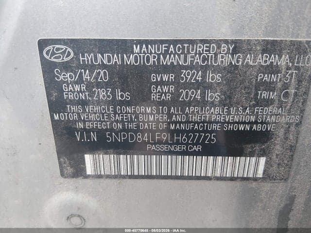 2020 HYUNDAI ELANTRA SEL 9