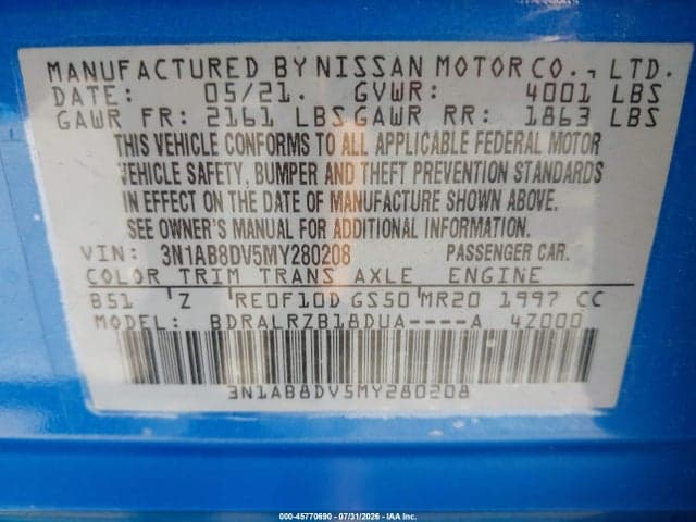 2021 NISSAN SENTRA SR XTRONIC CVT 9