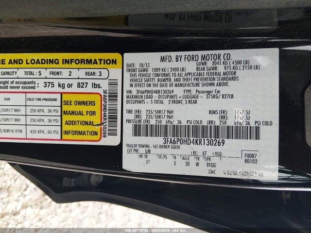 2019 FORD FUSION SE 9