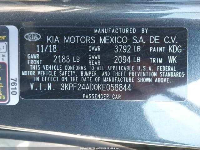 2019 KIA FORTE LXS 9