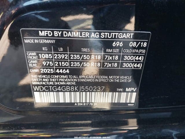 2019 MERCEDES-BENZ GLA 250 4MATIC 9