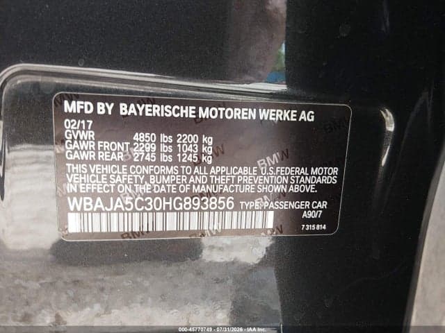 2017 BMW 530I 9