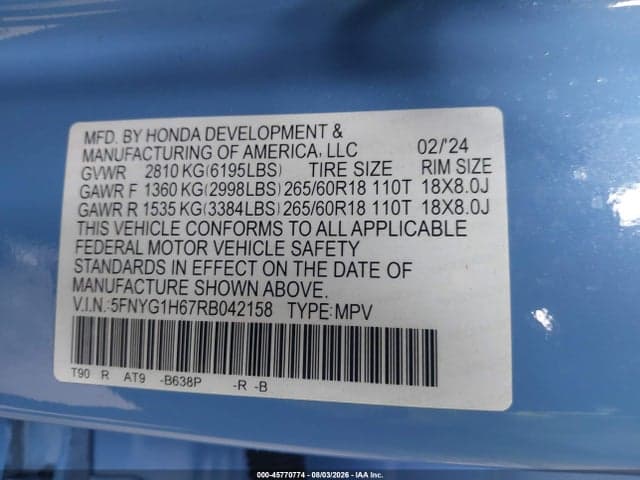 2024 HONDA PILOT TRAILSPORT 9