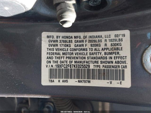 2019 HONDA CIVIC SPORT 9