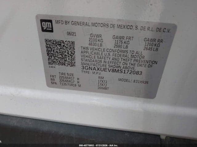2021 CHEVROLET EQUINOX AWD LT 9