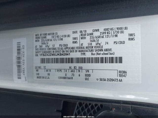 2018 FORD TRANSIT-350 XL 9