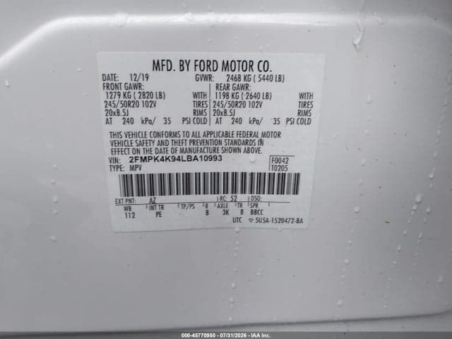 2020 FORD EDGE TITANIUM 9