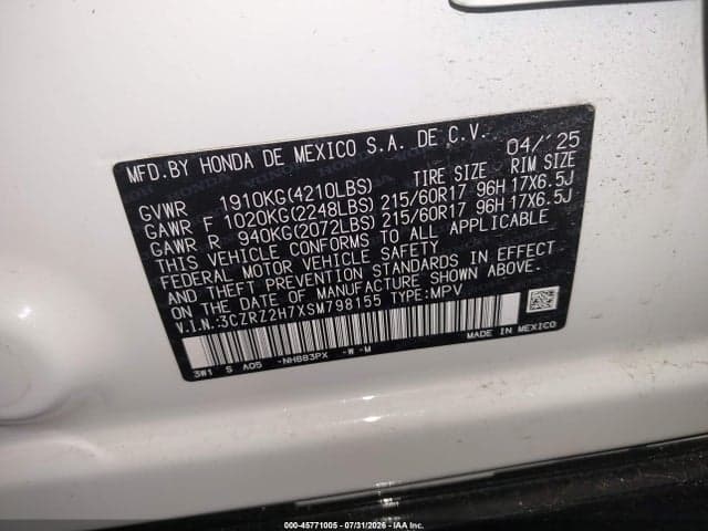 2025 HONDA HR-V AWD EX-L 9