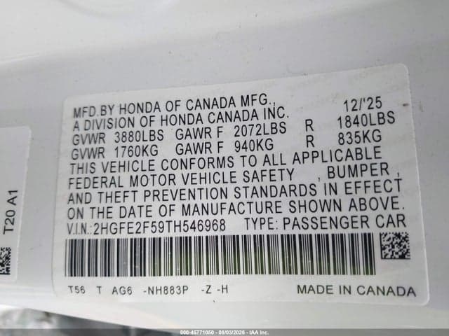 2026 HONDA CIVIC SPORT 9