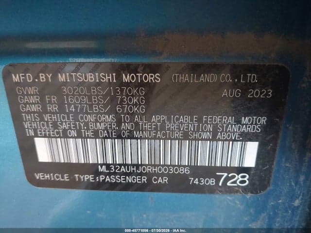 2024 MITSUBISHI MIRAGE ES 9