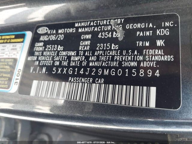 2021 KIA K5 LXS 9