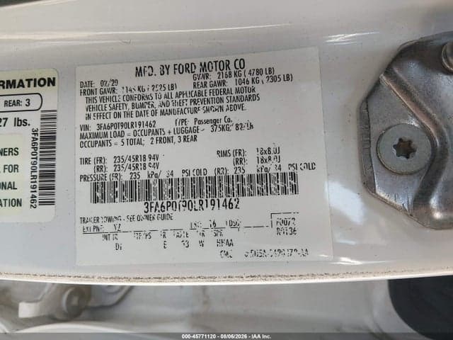 2020 FORD FUSION SE 9