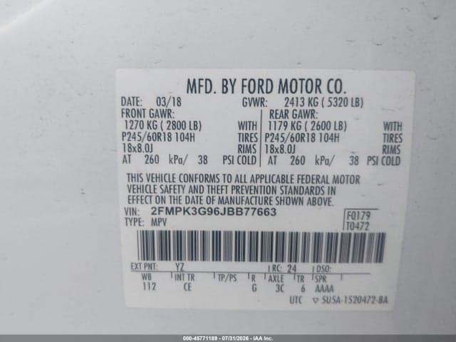 2018 FORD EDGE SE 9