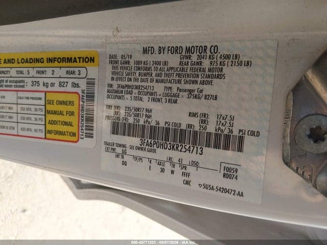 2019 FORD FUSION SE 9