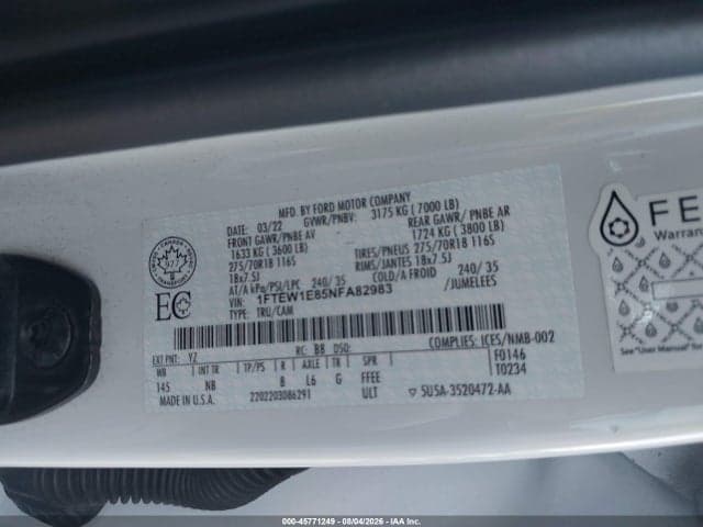 2022 FORD F-150 TREMOR 9