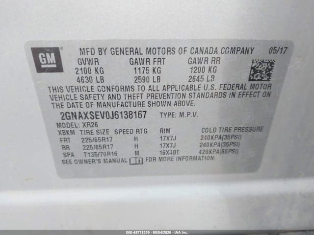 2018 CHEVROLET EQUINOX LT 9