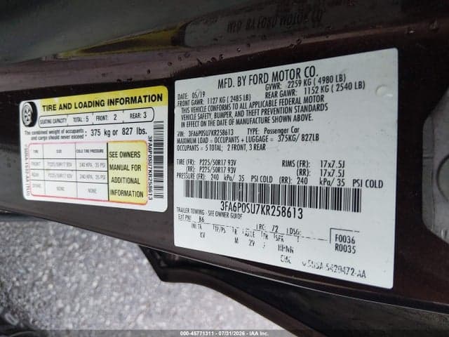 2019 FORD FUSION ENERGI TITANIUM 9