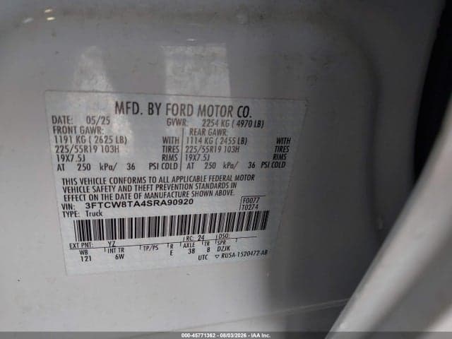 2025 FORD MAVERICK LOBO STANDARD 9