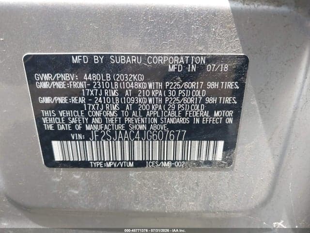 2018 SUBARU FORESTER 2.5I 9