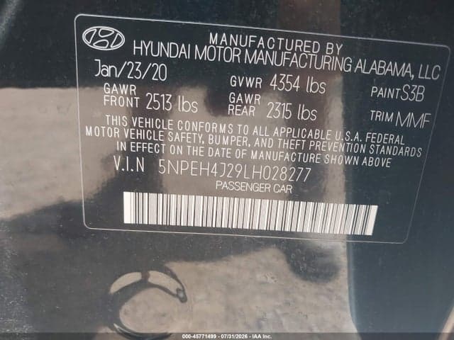 2020 HYUNDAI SONATA LIMITED 9