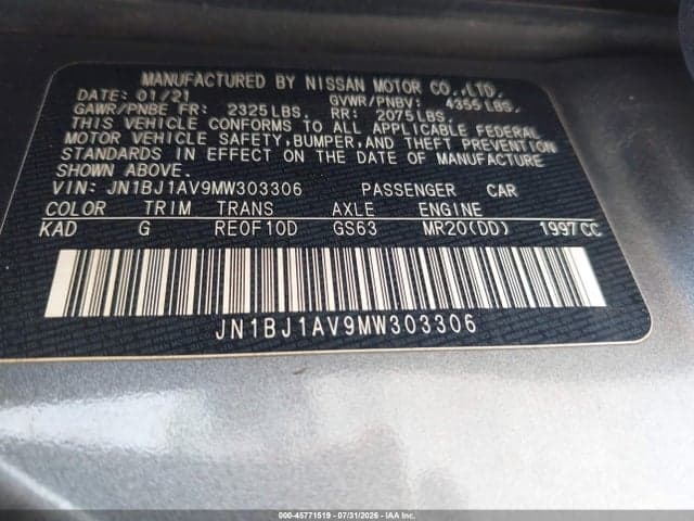 2021 NISSAN ROGUE SPORT S FWD XTRONIC CVT 9