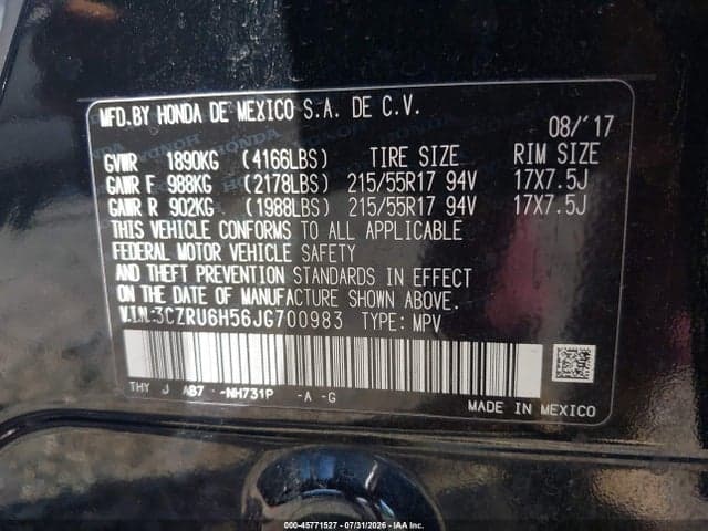 2018 HONDA HR-V EX 9