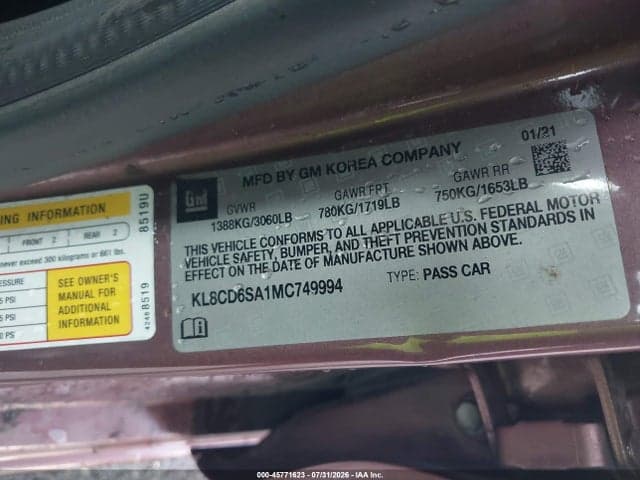 2021 CHEVROLET SPARK FWD 1LT AUTOMATIC 9