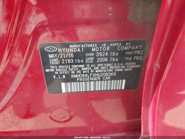 2017 HYUNDAI ELANTRA SE 9