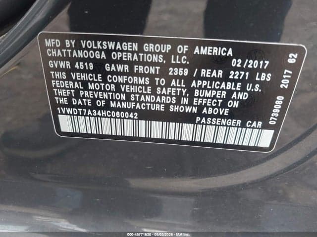 2017 VOLKSWAGEN PASSAT 1.8T R-LINE 9