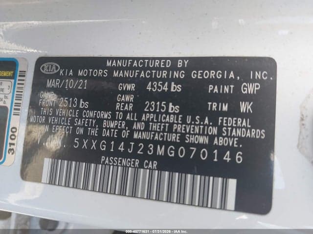 2021 KIA K5 LXS 9