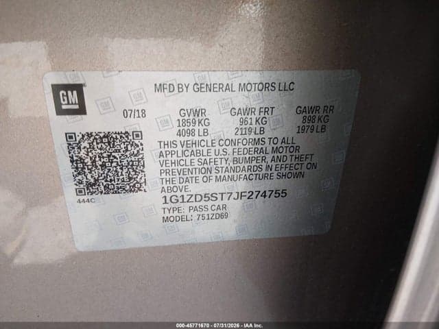 2018 CHEVROLET MALIBU LT 9