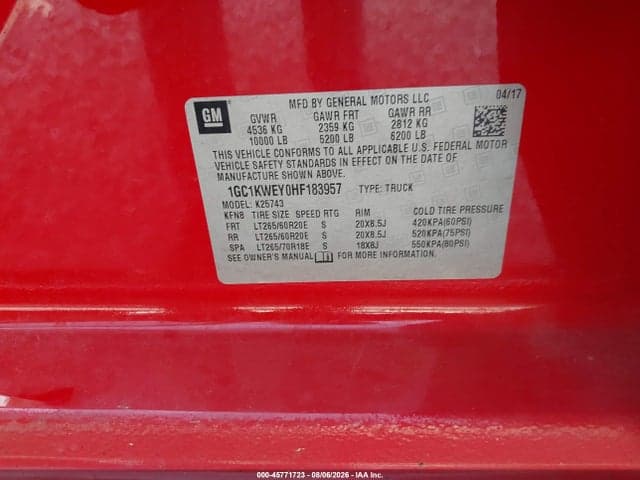 2017 CHEVROLET SILVERADO K2500 HEAVY DUTY LTZ 9