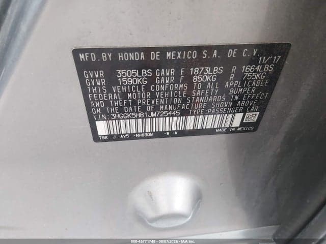 2018 HONDA FIT EX 9