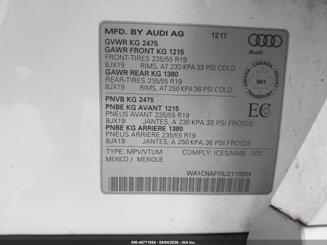 2018 AUDI Q5 2.0T PREMIUM/2.0T TECH PREMIUM 9