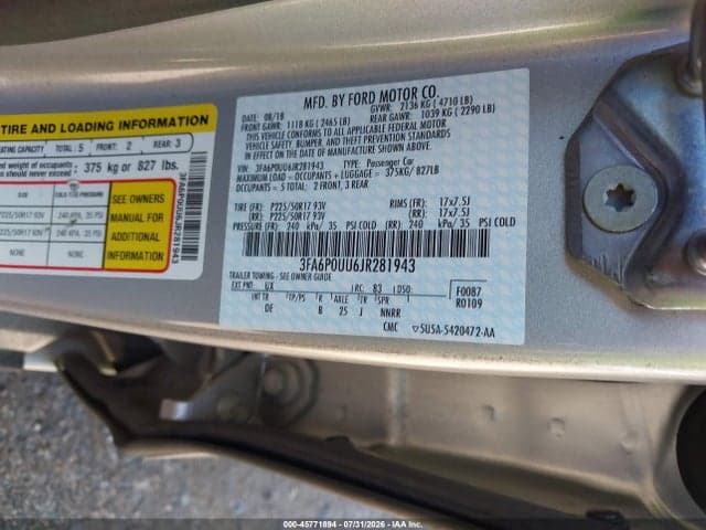 2018 FORD FUSION HYBRID S 9