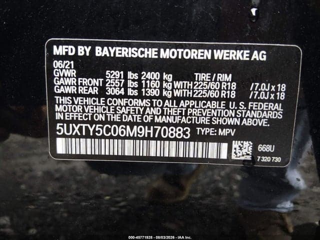 2021 BMW X3 XDRIVE30I 9