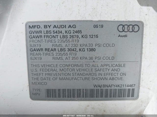 2019 AUDI Q5 45 PREMIUM 9