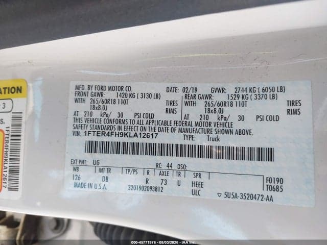 2019 FORD RANGER LARIAT 9