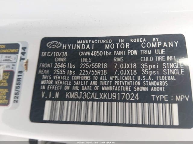 2019 HYUNDAI TUCSON LIMITED 9